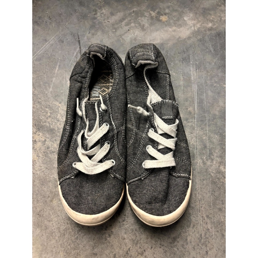 Austin Trading Co Women's Size 9 Black Canvas Casual Lace-Up Shoes Slip On Sneak